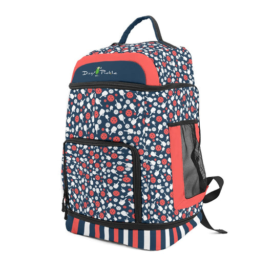 Dizzy Pickle Van Mini Paddles and Balls Main Large Courtside Pickleball Multi-Compartment Backpack with Adjustable Straps Navy Blue