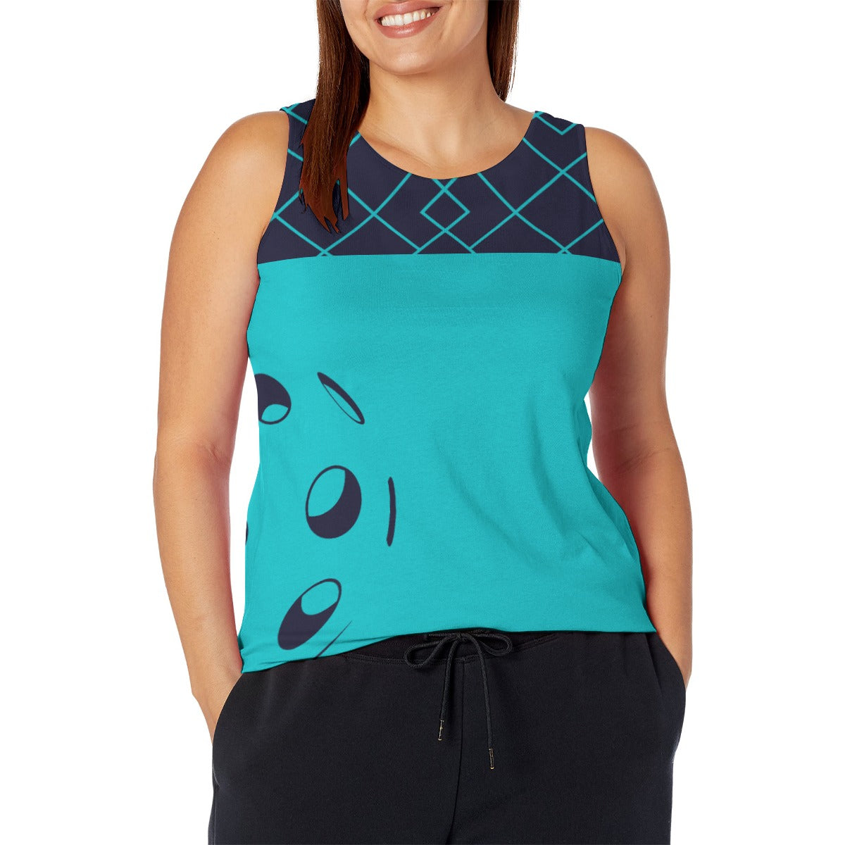 3X-LARGE Lisa - Teal/Blue - Women's Wide Strap Tank by Dizzy Pickle (Plus Size)