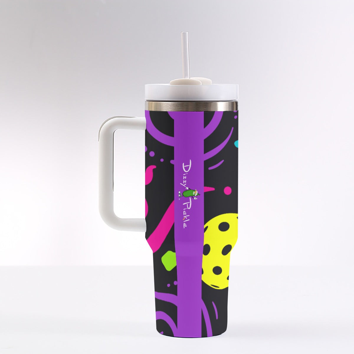 Dizzy Pickle It's Swell Black 40 oz. Mega Pickleball Insulated Tumbler with Handle