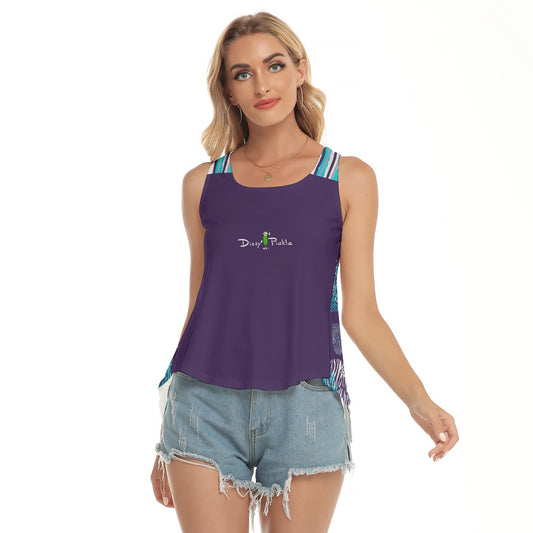 Dizzy Pickle Shelly Deep Purple Women's Pickleball Open-Backed Tank Top