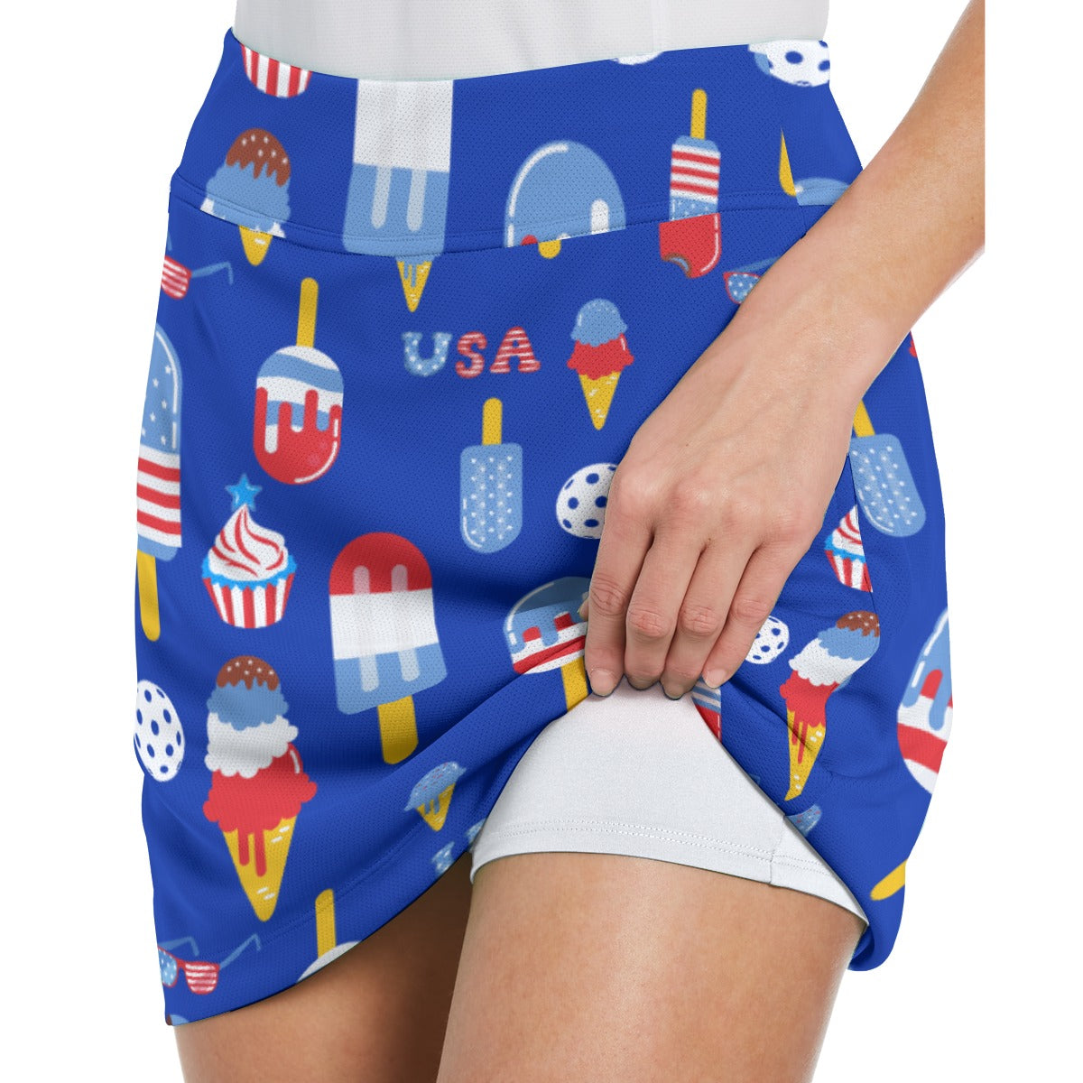 Dizzy Pickle USA Belle Women's 17" Performance Pickleball Skort and Inner Shorts