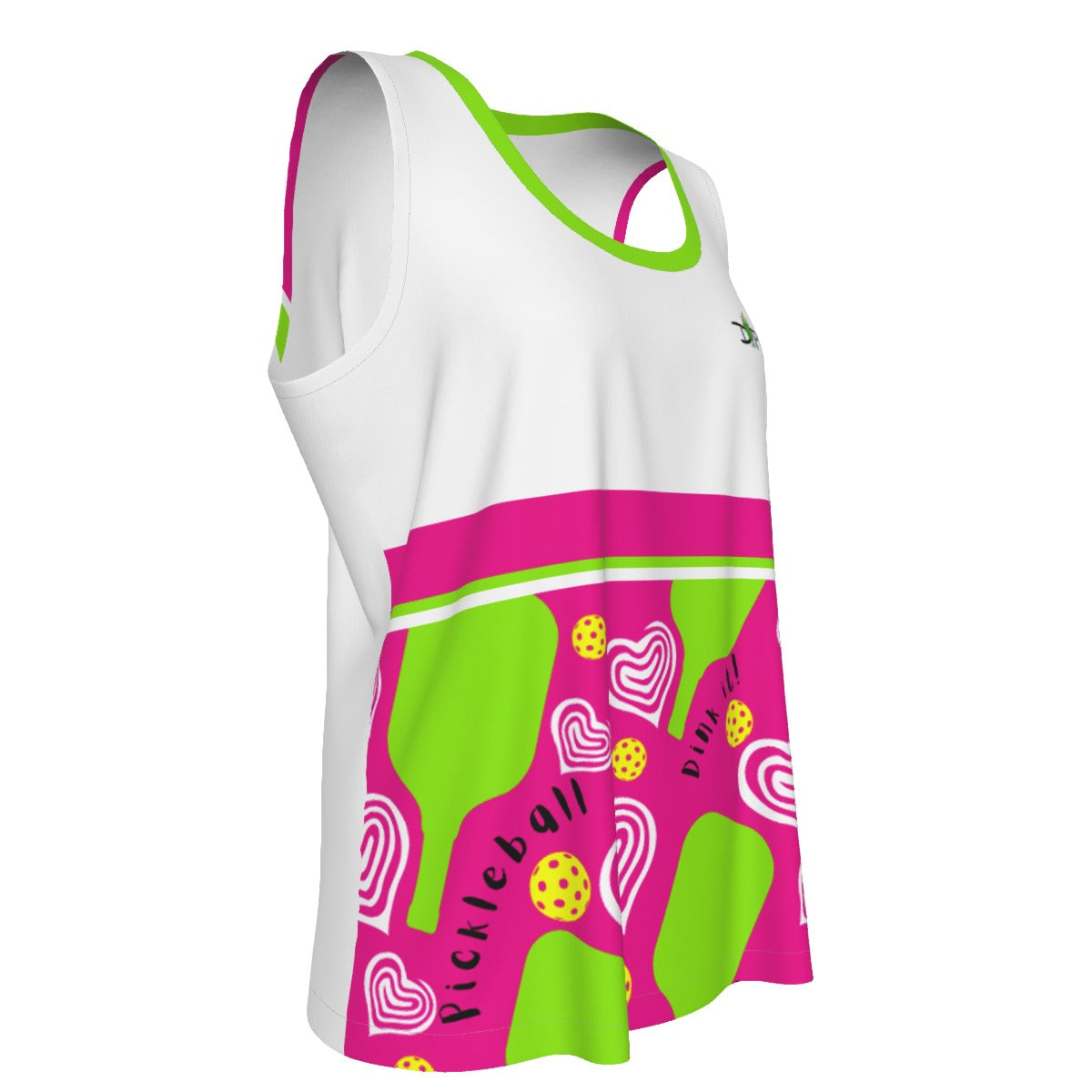 LARGE Dizzy Pickle Dinking Diva Hearts PGW Women's Pickleball Sleeveless Sports Tank