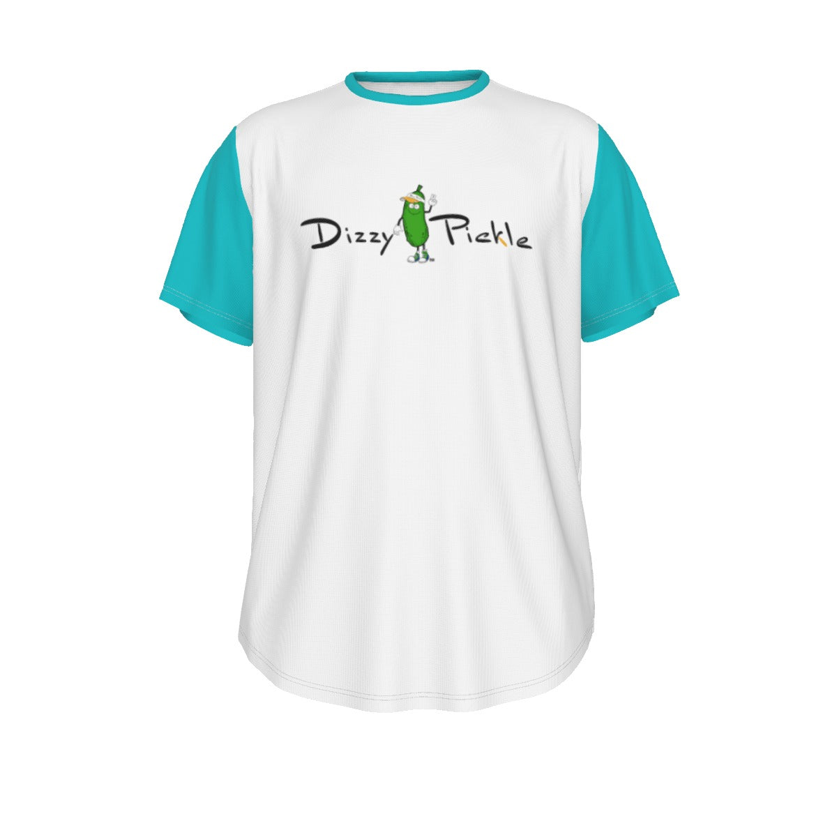 LARGE DZY P Classic - White/Cool Teal - Men's Short Sleeve Rounded Hem by Dizzy Pickle