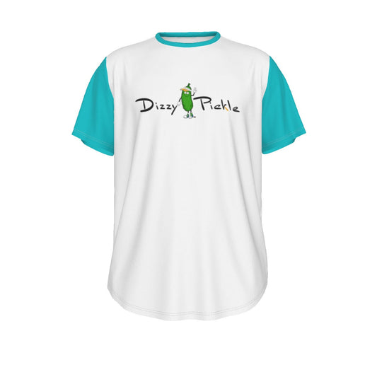 LARGE DZY P Classic - White/Cool Teal - Men's Short Sleeve Rounded Hem by Dizzy Pickle