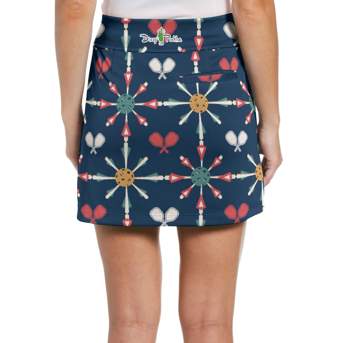 Dizzy Pickle Penny Blues Paddles & Balls Women's 17" Performance Pickleball Skort and Inner Shorts