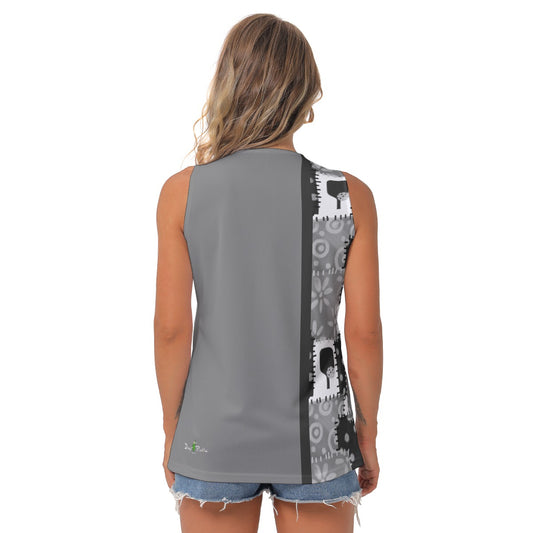 Dizzy Pickle Mary Patches Women's Pickleball Sleeveless V-Neck Top