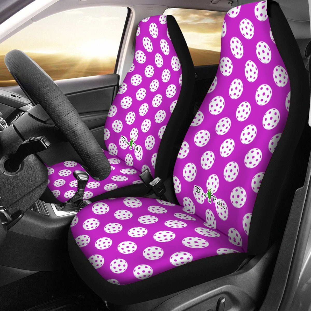 Dizzy Pickle GrayC Balls Universal Car Seat Cover (Includes a pair of seat covers.)