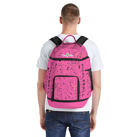 Dizzy Pickle Lynne Pink Large Courtside Pickleball Multi-Compartment Backpack with Adjustable Straps