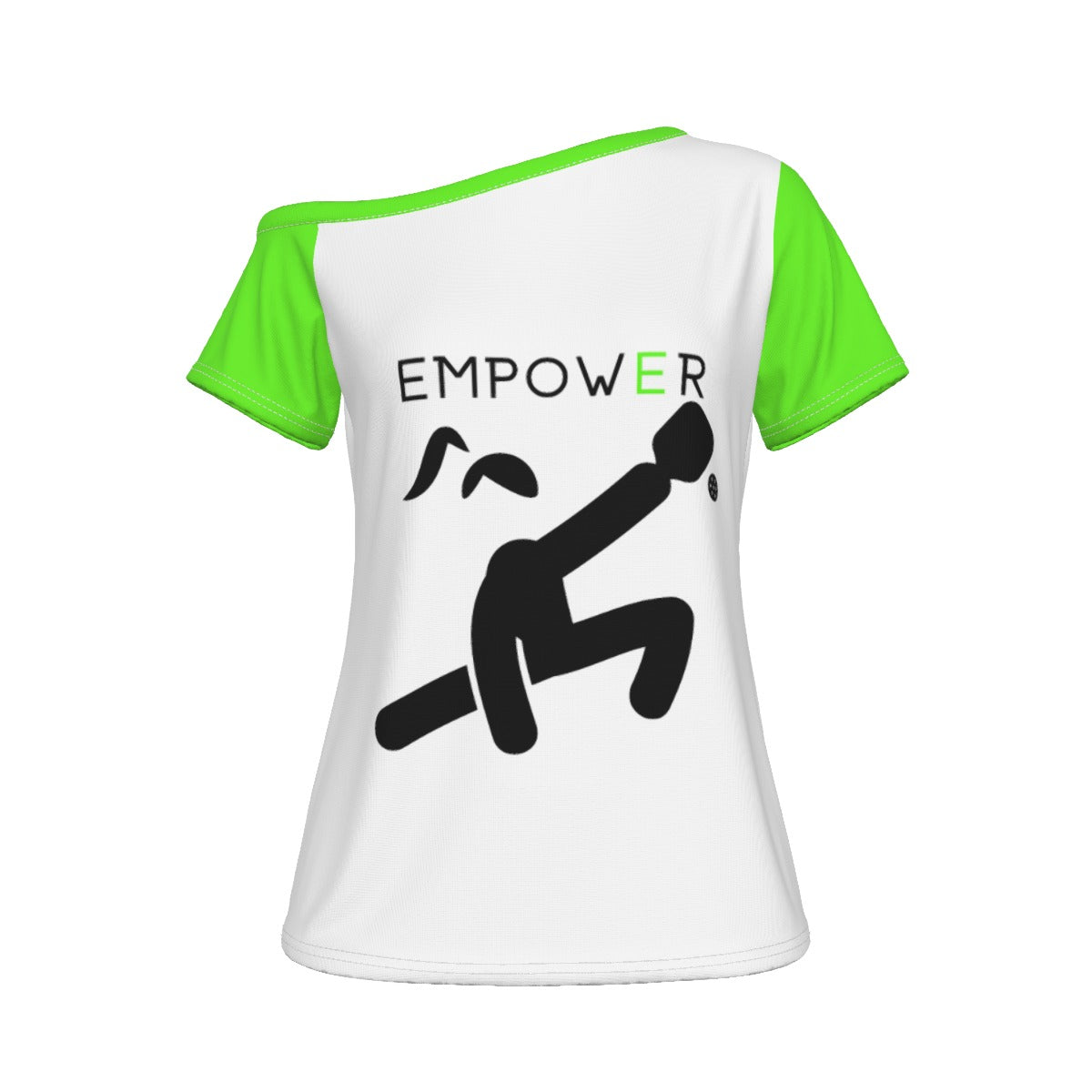 MEDIUM - EMPOWER - Women's Pickleball Off-The-Shoulder Sport T-Shirt by Dizzy Pickle