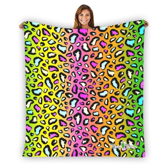 Dizzy Pickle Amber Rainbow Pickleball Courtside Flannel Blanket