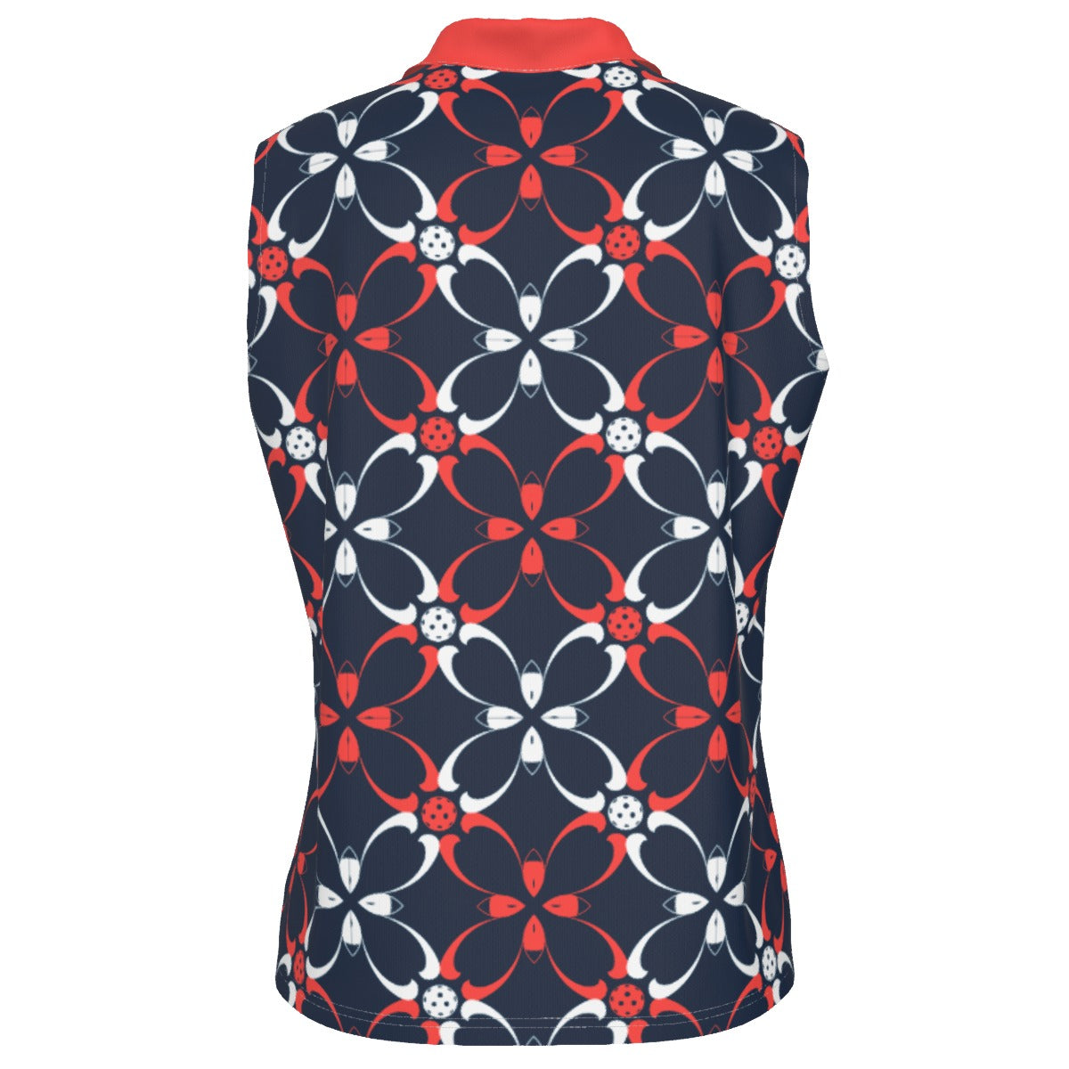 Dizzy Pickle Van Blue Petals Women's Pickleball Sleeveless Polo Shirt