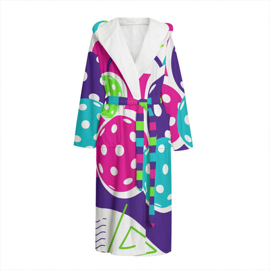 Dizzy Pickle Diana Pickleball Ultra-Soft Hooded Plush Lounge Bathrobe