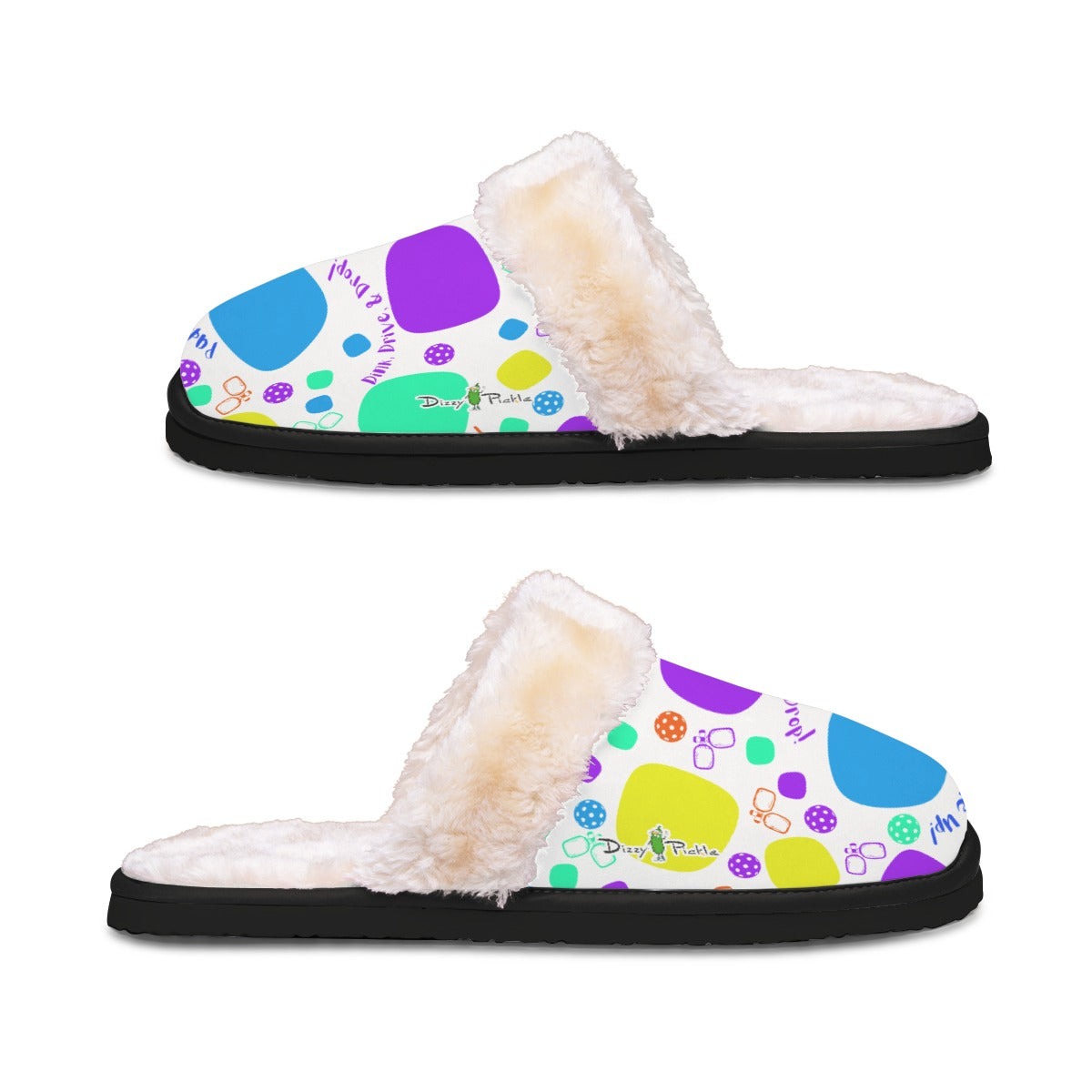Dizzy Pickle Sharon Paddle Up! Women's Pickleball Plush Slippers