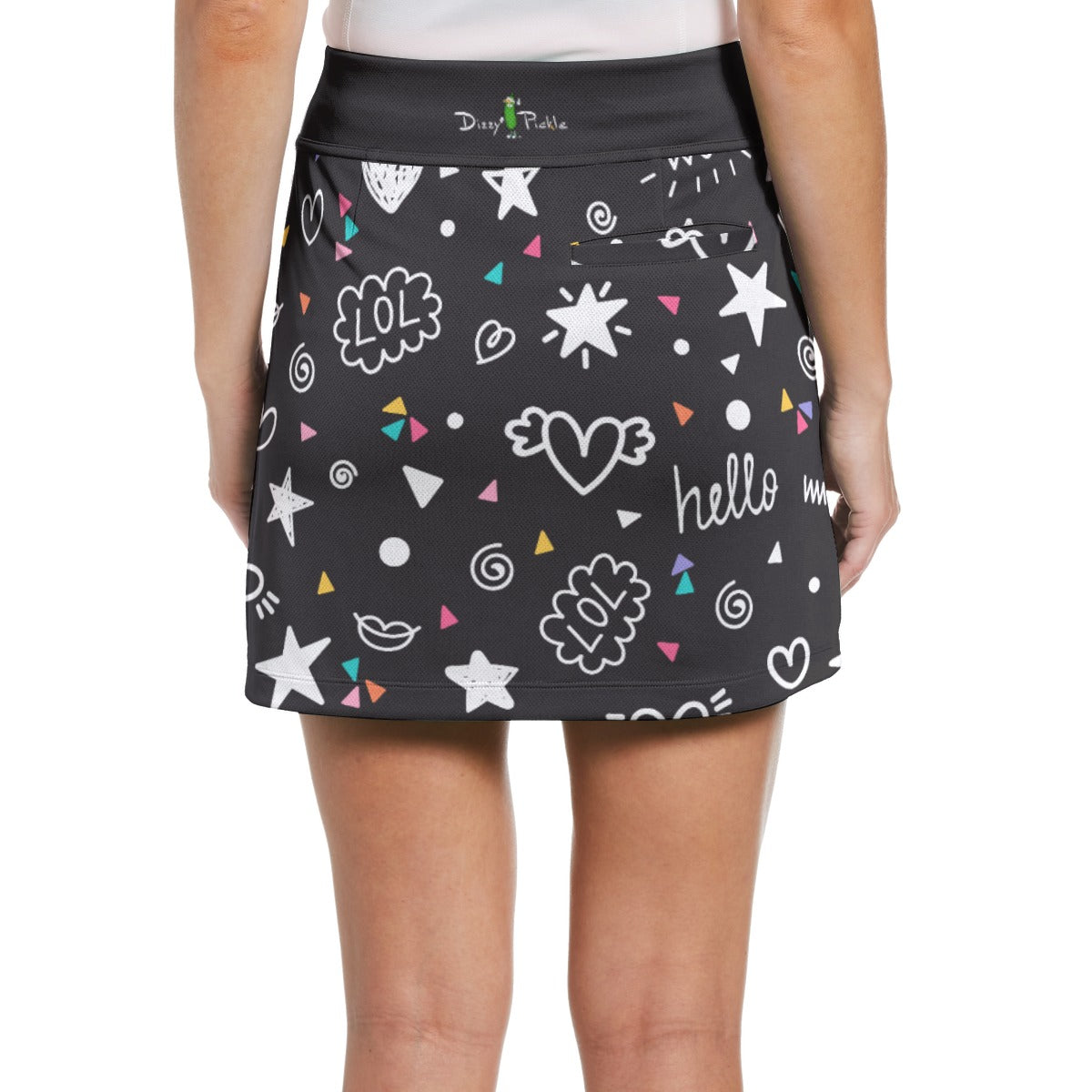 Dizzy Pickle Rachel Black Women's 17" Performance Pickleball Skort with Inner Shorts