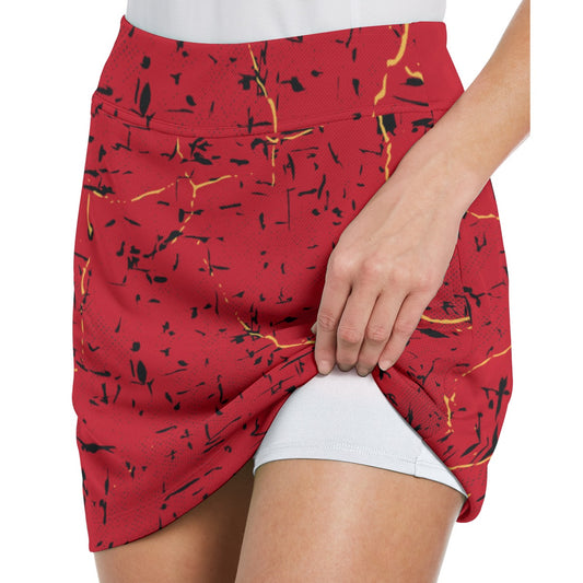 Dizzy Pickle Lynne Red Women's 17" Performance Pickleball Skort with Inner Shorts