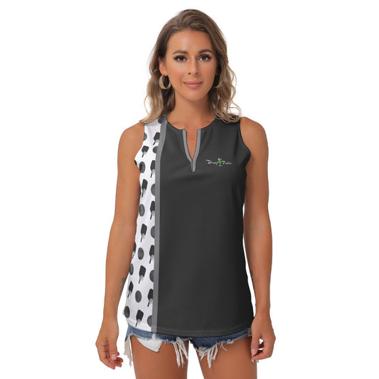 Dizzy Pickle Mary Mini Paddles_Polka Dots Women's Pickleball Sleeveless V-Neck Top