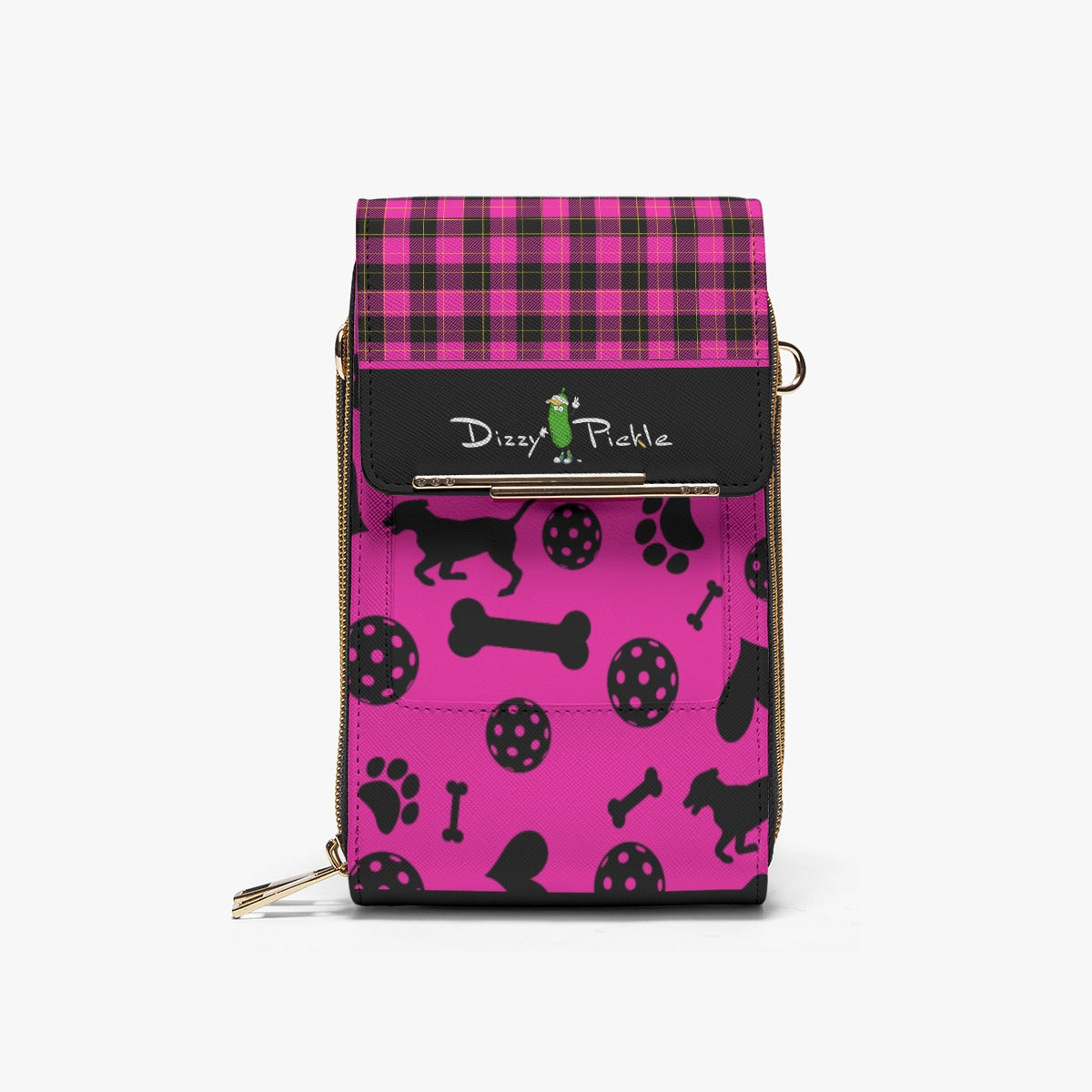 Dizzy Pickle Millie Pink_Black Women's Pickleball Mobile Phone  Crossbody Bag