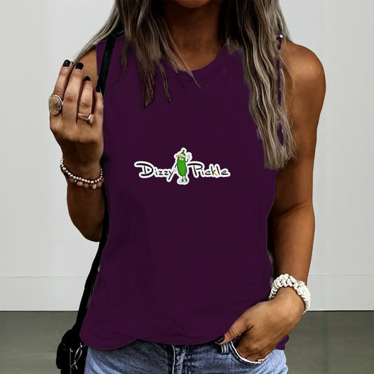 Dizzy Pickle DZY P Classic Plum Women's Pickleball Crew Neck Sleeveless Premium T-Shirt