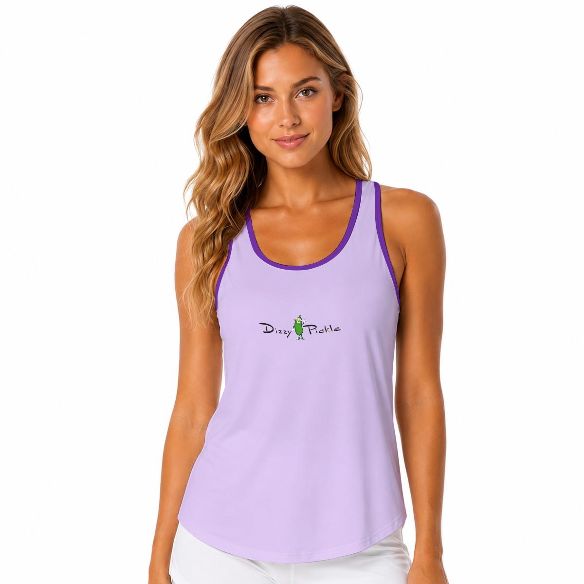 Dizzy Pickle DZY P Classic Lavender Purple Women's Sleeveless Performance Tank Top with Built-In Bra