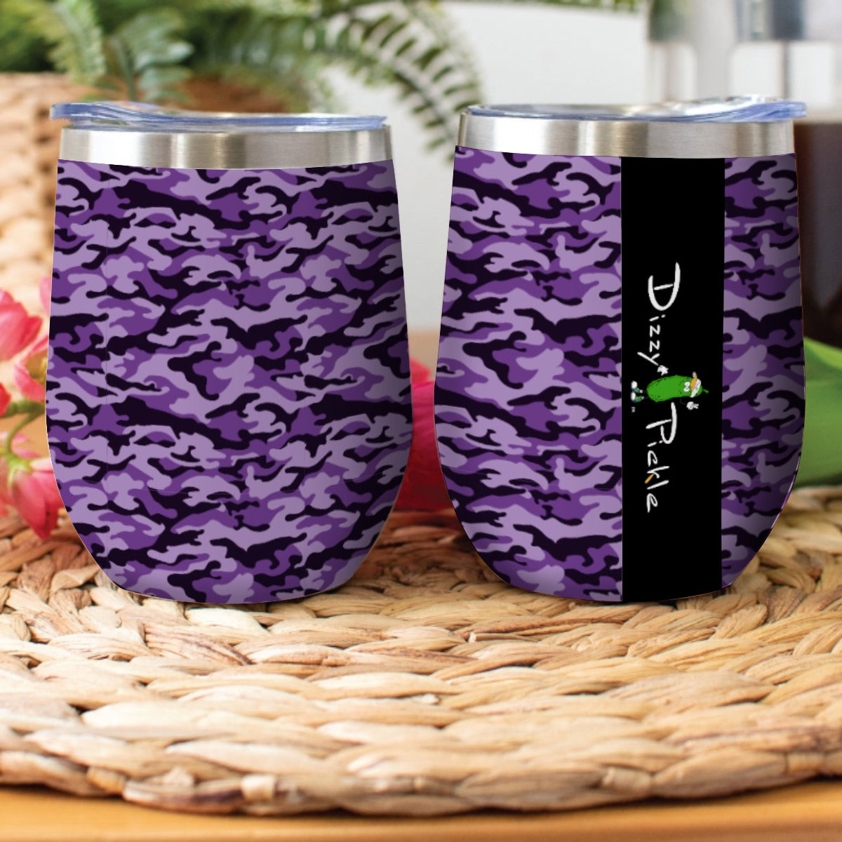 Dizzy Pickle Jan Purple Pickleball Stainless Steel Wine Tumbler