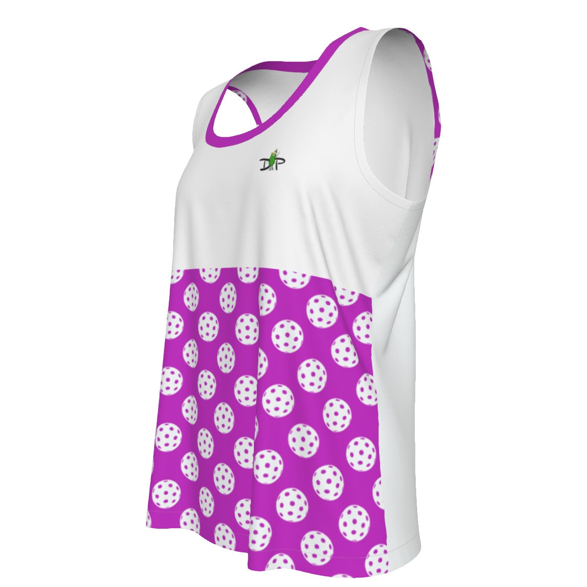 MEDIUM GrayC - Balls - Violet - Women's Pickleball Sports Tank by Dizzy Pickle