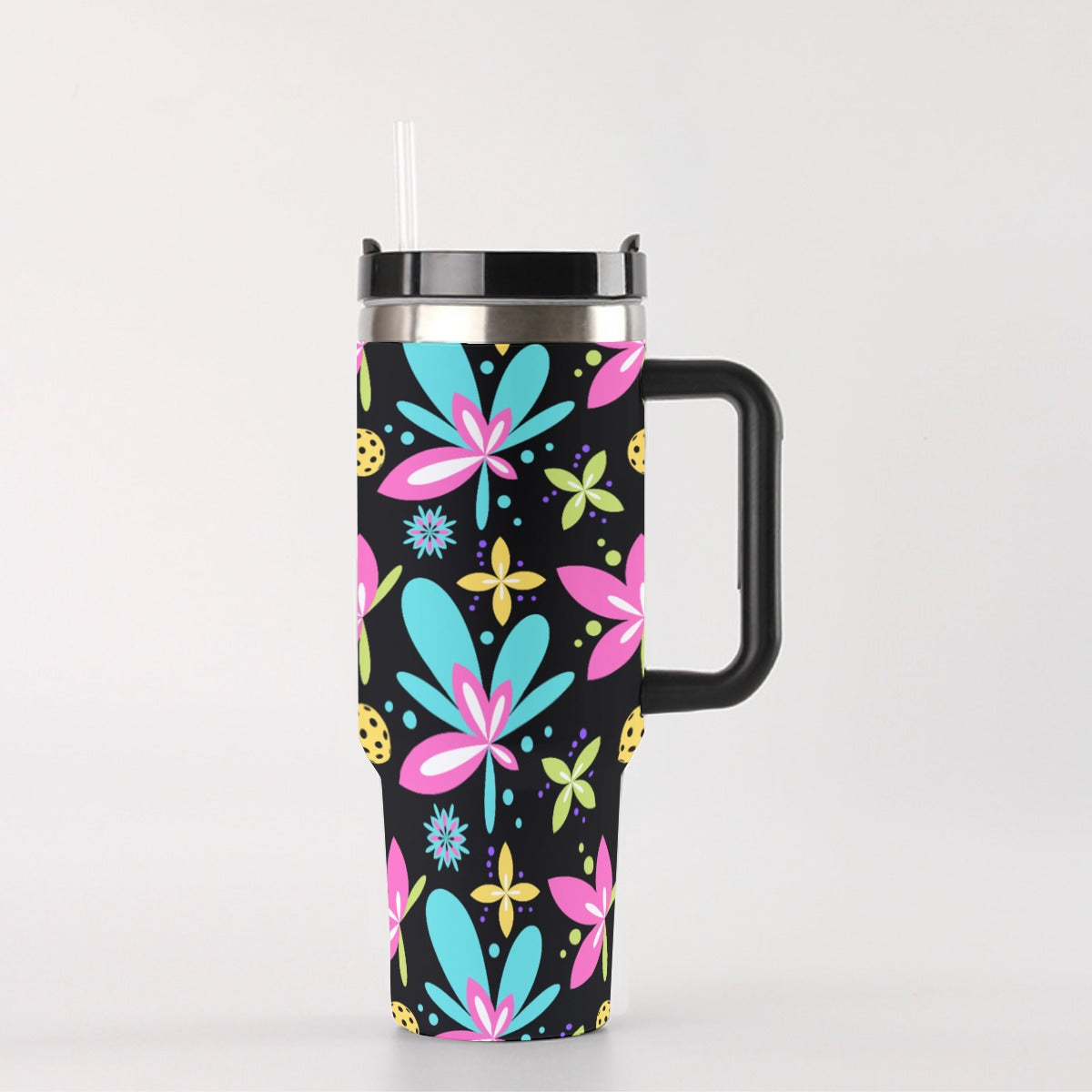 Dizzy Pickle Donna Black 40 oz. Mega Pickleball Insulated Tumbler with Handle