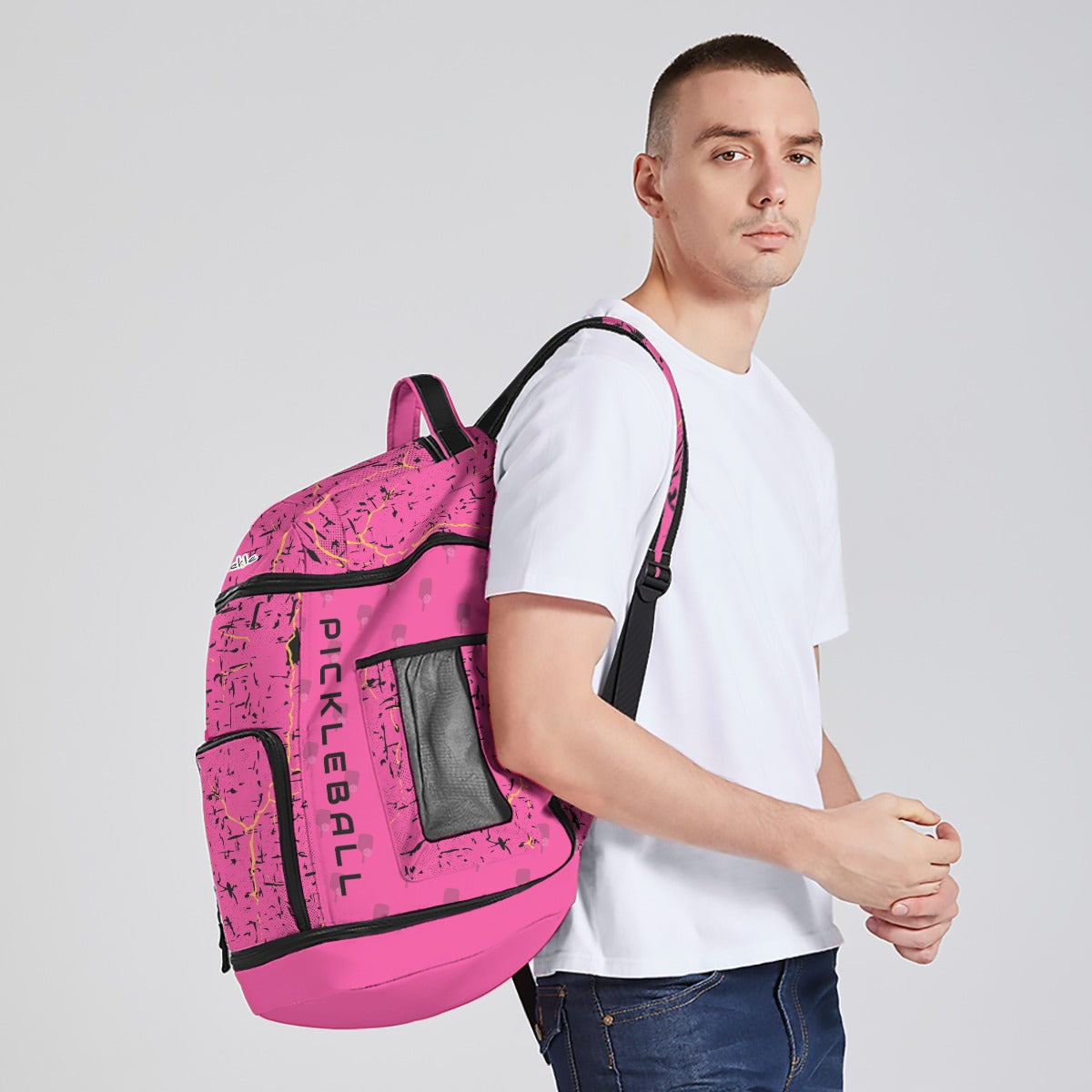 Dizzy Pickle Lynne Pink Large Courtside Pickleball Multi-Compartment Backpack with Adjustable Straps