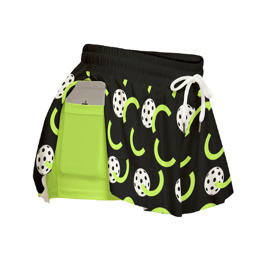 MEDIUM Dizzy Pickle Believe BK Pickleball Women's Sport Culottes Skorts with Inner Shorts and Pockets