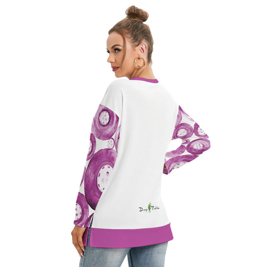 Dizzy Pickle Heidi MW Women's Pickleball Side Split O-Neck Sweatshirt