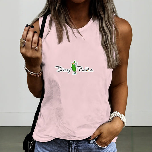 Dizzy Pickle DZY P Classic Light Pink Women's Pickleball Crew Neck Sleeveless Premium T-Shirt