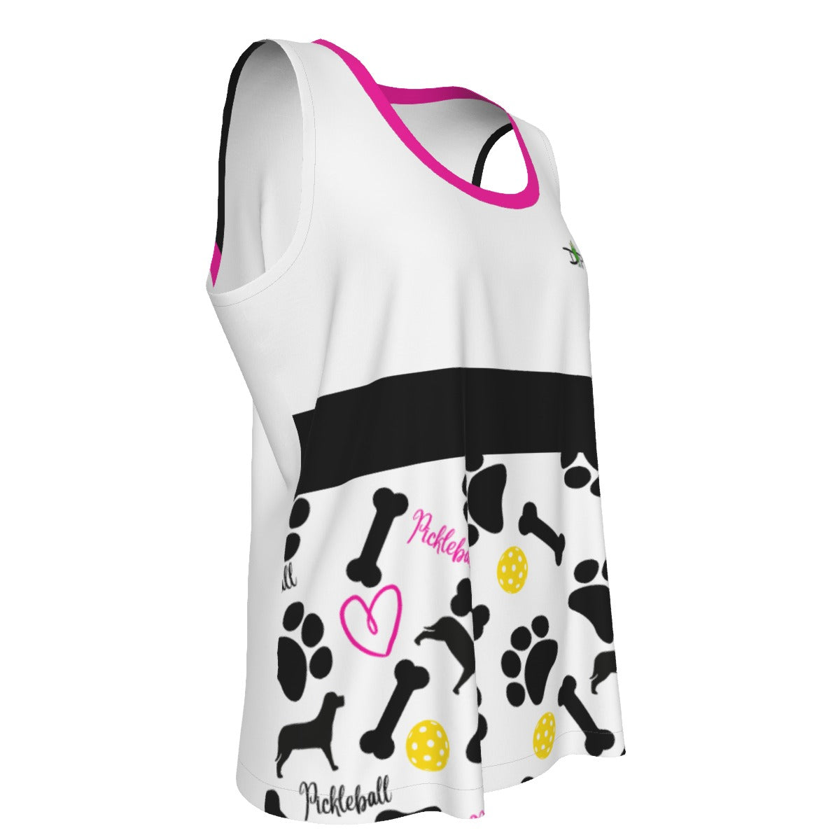 LARGE Millie - Black/Fuchsia - Women's Pickleball Sports Tank by Dizzy Pickle