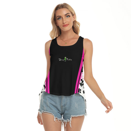 Dizzy Pickle Millie Black DS Women's Pickleball Open-Backed Tank Top