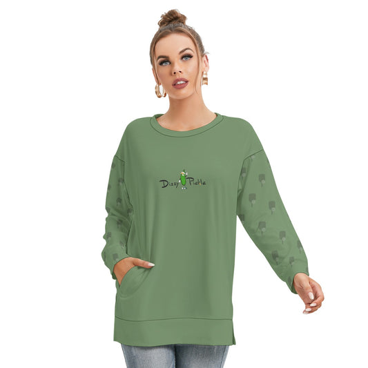 Dizzy Pickle Lynne Sage Paddles Women's Pickleball Side Split O-Neck Sweatshirt