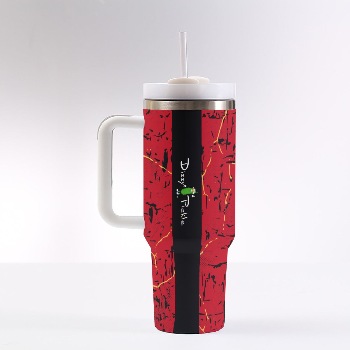 Dizzy Pickle Lynne Red 40 oz. Mega Pickleball Insulated Tumbler with Handle