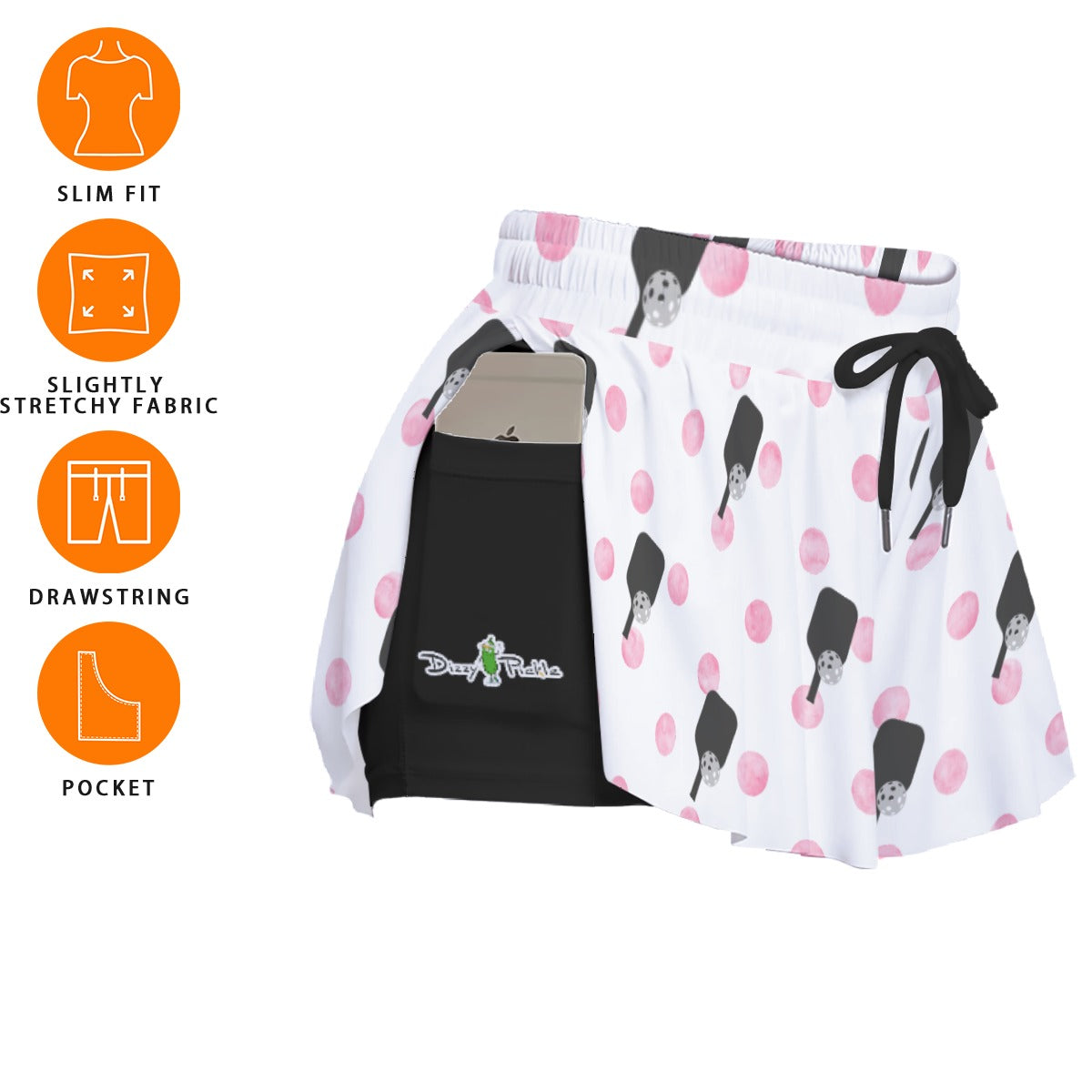 Dizzy Pickle Page Mini Paddles_Polka Dots Women's Pickleball Sport Culottes with Pockets