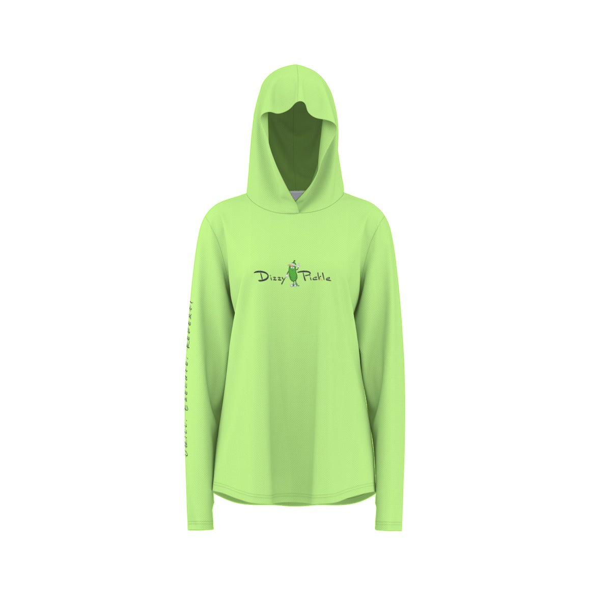 Dizzy Pickle Lesia PPG Lime Green Women's Pickleball Sunscreen Sports Hoodie with Thumb Holes