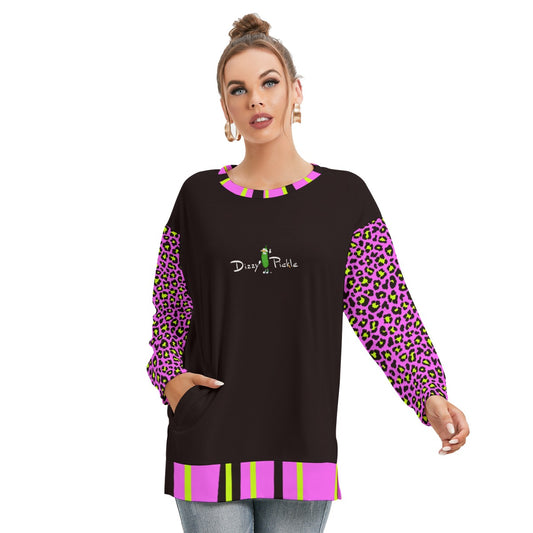 Dizzy Pickle Amber BPG Women's Pickleball Side Split O-Neck Sweatshirt