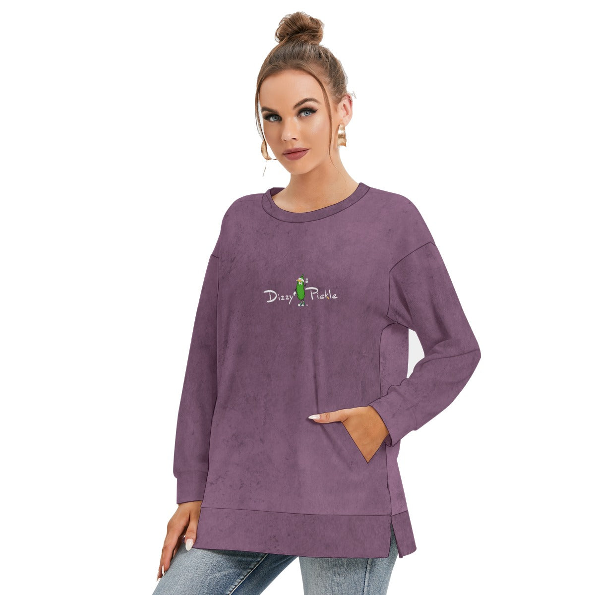 Dizzy Pickle Peggy Women's Pickleball Side Split O-Neck Sweatshirt