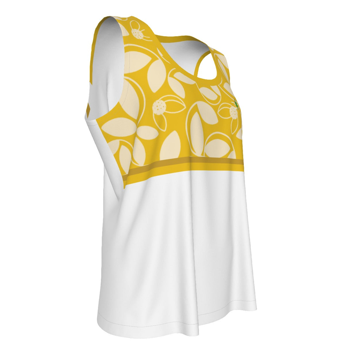 LARGE Dizzy Pickle Beth Women's Pickleball Sports Sleeveless Tank Top Gold White