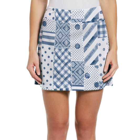 Dizzy Pickle Heidi BW Patches Women's 17" Performance Pickleball Skort and Inner Shorts