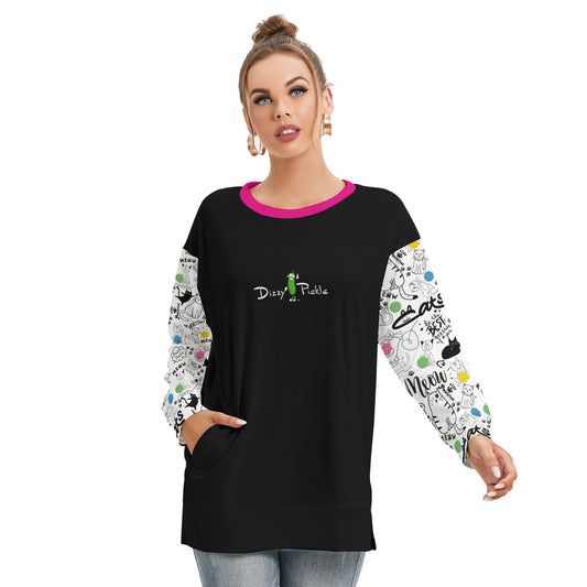 Dizzy Pickle Sassy Women's Pickleball Side Split O-Neck Sweatshirt