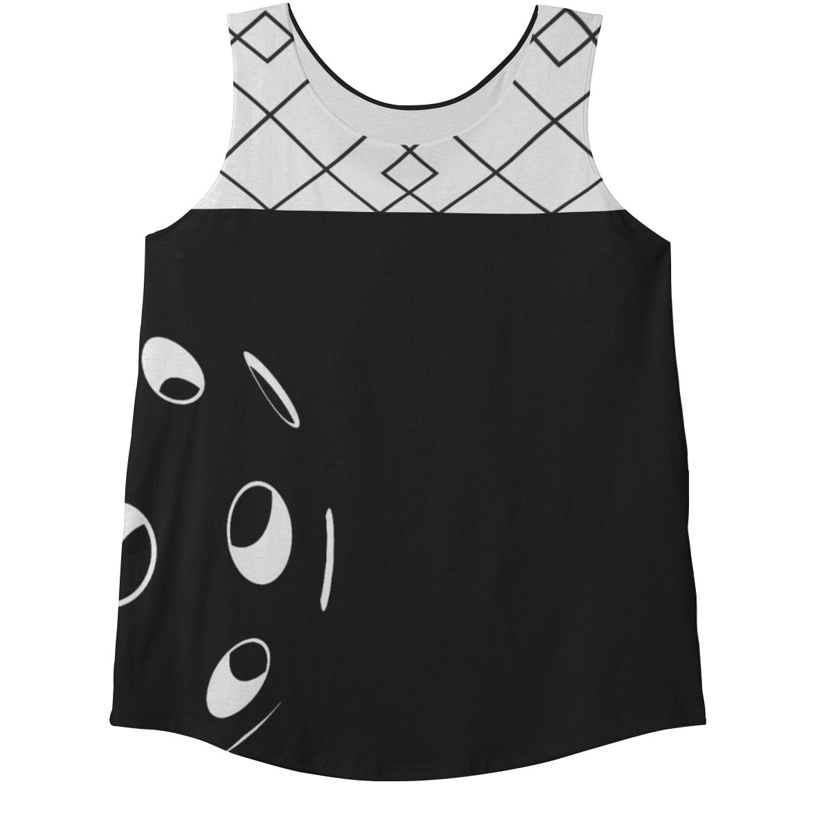 4X-LARGE Lisa - Black/White - Women's Wide Strap Tank by Dizzy Pickle (Plus Size)