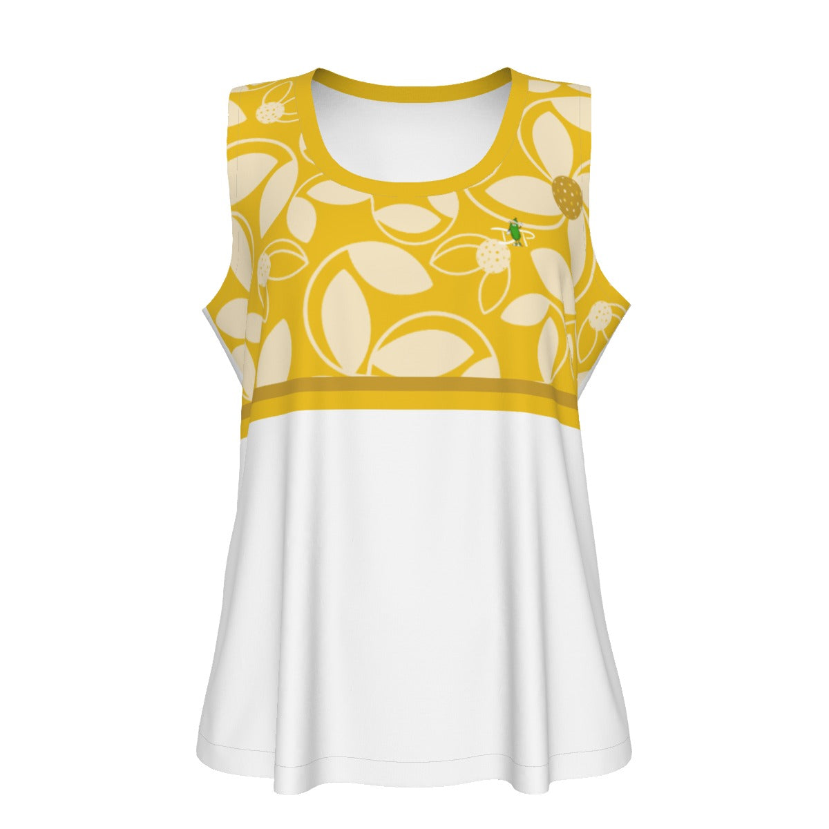 LARGE Dizzy Pickle Beth Women's Pickleball Sports Sleeveless Tank Top Gold White