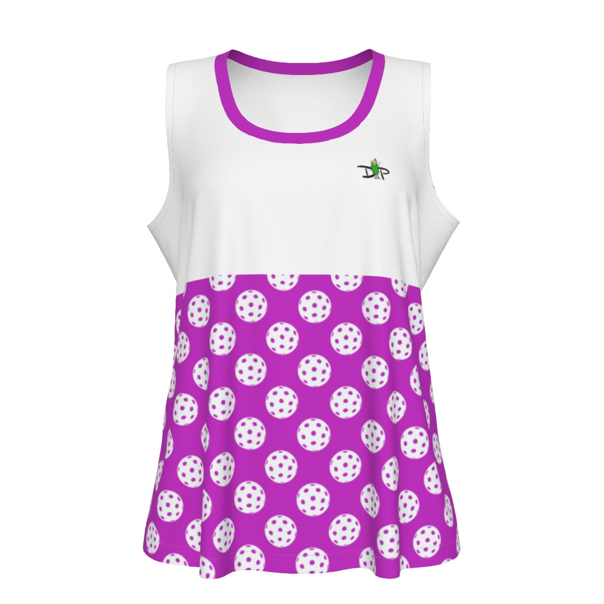 MEDIUM GrayC - Balls - Violet - Women's Pickleball Sports Tank by Dizzy Pickle