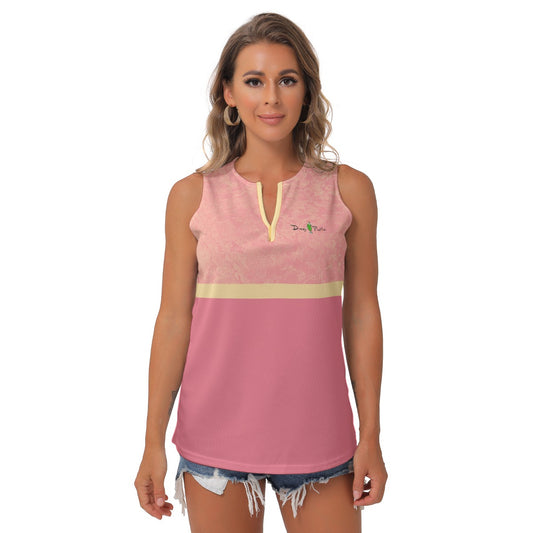 Dizzy Pickle Barbara Strawberry Lemonade Women's Pickleball Sleeveless V-Neck Top