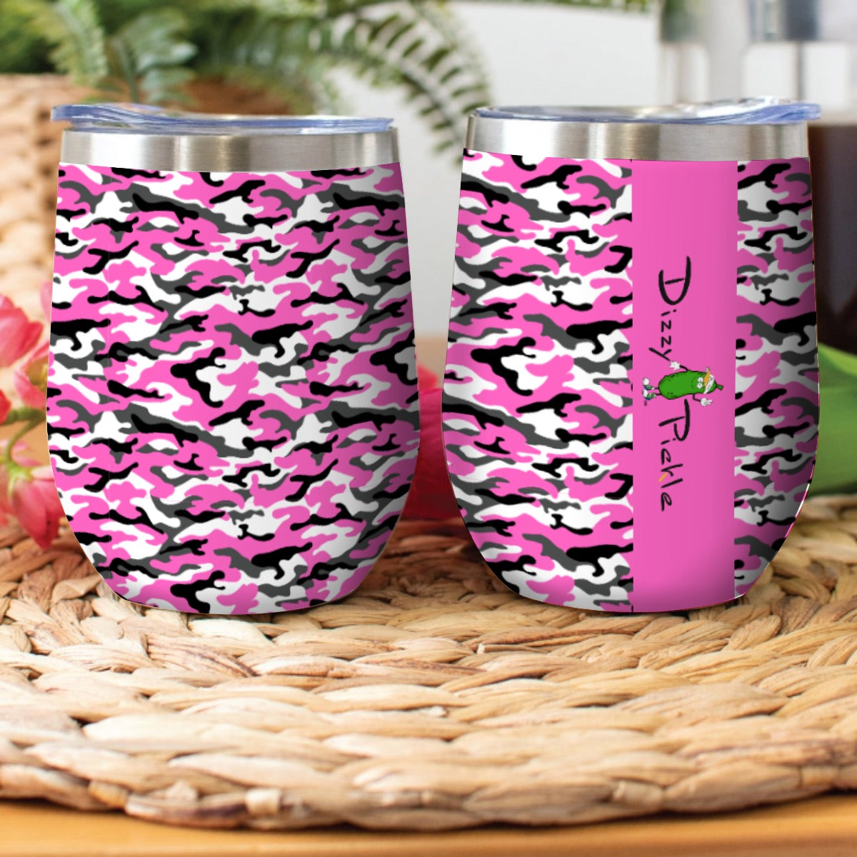 Dizzy Pickle Jan Pink Pickleball Stainless Steel Wine Tumbler