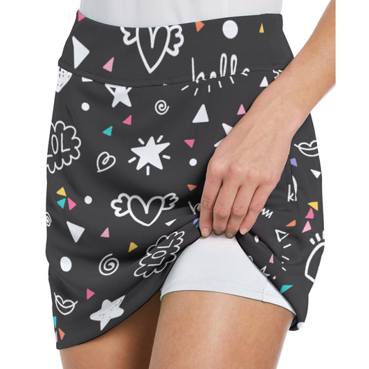 Dizzy Pickle Rachel Black Women's 17" Performance Pickleball Skort with Inner Shorts