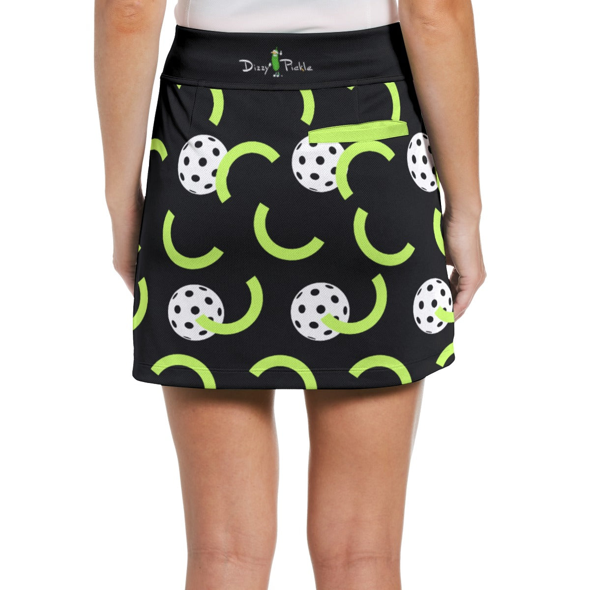 3X-LARGE Dizzy Pickle Believe Women's 17" Pickleball Performance Skort with Inner Shorts Black