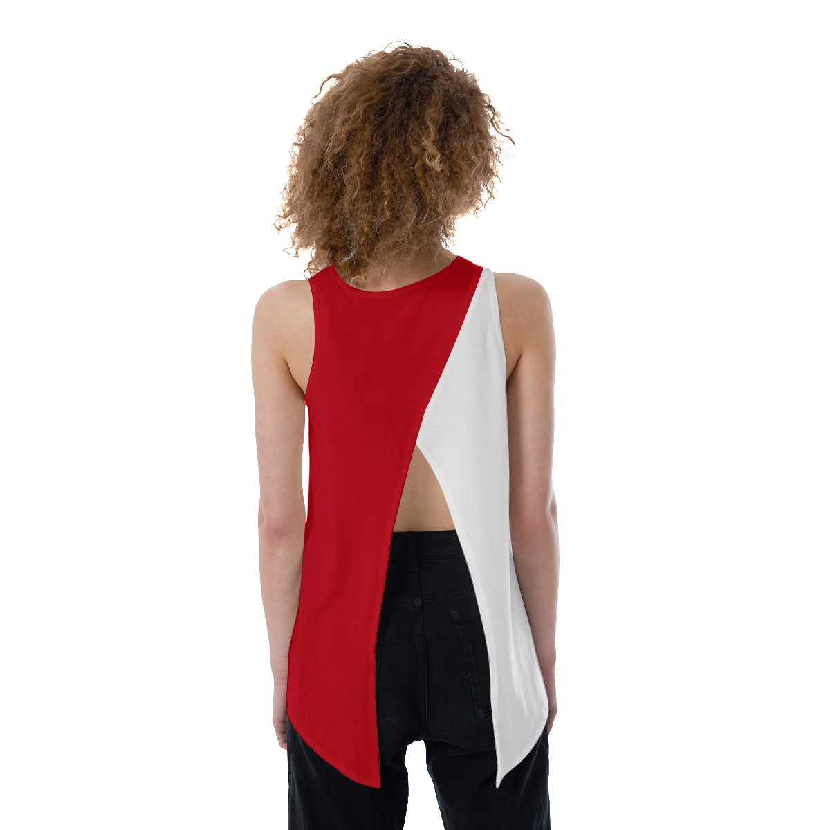 3X-LARGE DZY P Classic - Black/Red/White - Women's Pickleball Back Split Tank by Dizzy Pickle