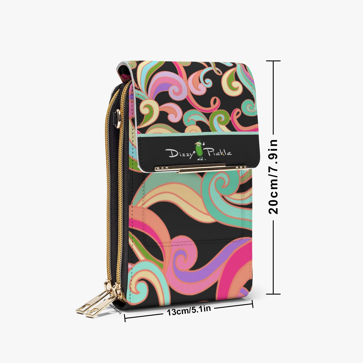 Dizzy Pickle Anna Black Women's Pickleball Mobile Phone  Crossbody Bag